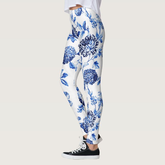 Leggings Polainas florales azules de Capri Toile (Izquierda)