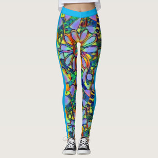 Leggings Polainas florales de la fantasía