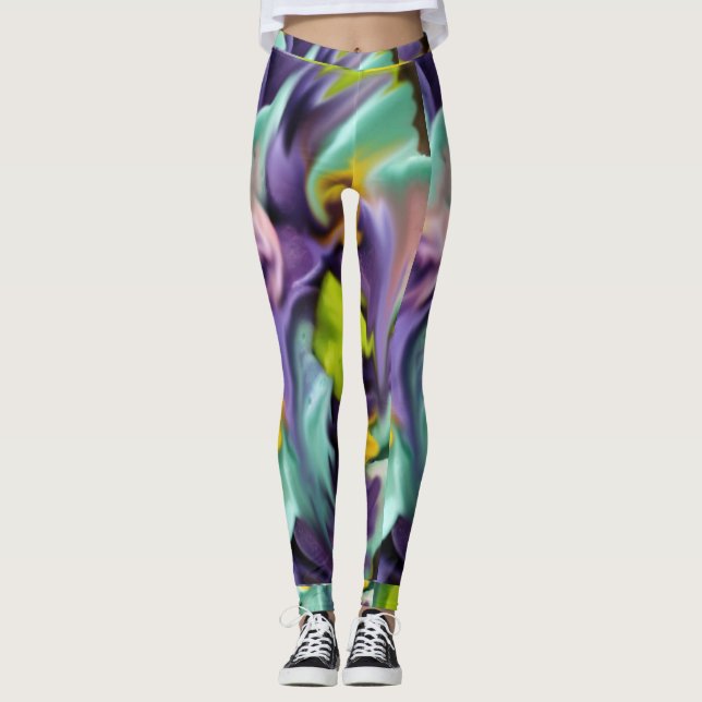 Leggings Polainas florales de la mancha (Anverso)