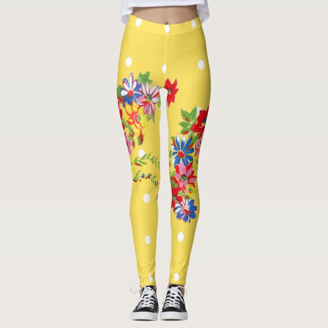Leggings Polainas florales del vintage (Anverso)