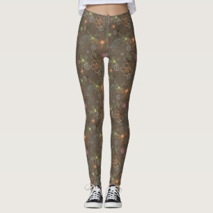 Leggings Polainas florales incompletas de Brown