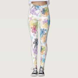 Leggings Polainas florales lineares