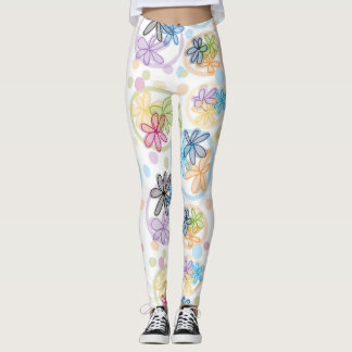 Leggings Polainas florales lineares