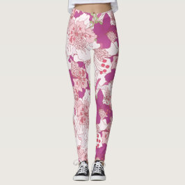 Leggings Polainas florales rosadas del rododendro