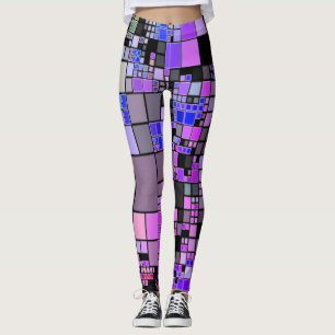 Leggings Polainas frescas del arte geométrico rosado