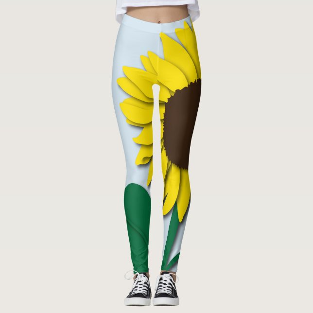 Leggings Polainas grandes del girasol (Anverso)