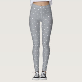 Leggings Polainas grises blancas del modelo de lunar para