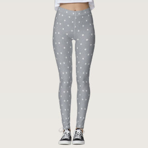 Leggings Polainas grises blancas del modelo de lunar para