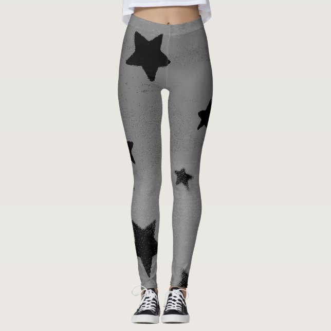 Leggings Polainas grises estrelladas (Anverso)