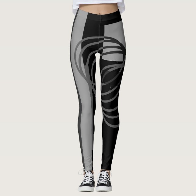 Leggings Polainas grises negras (Anverso)