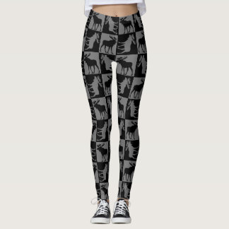 Leggings Polainas grises negras del modelo de los alces