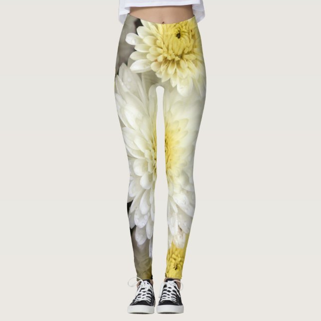 Leggings Polainas hermosas de la flor (Anverso)