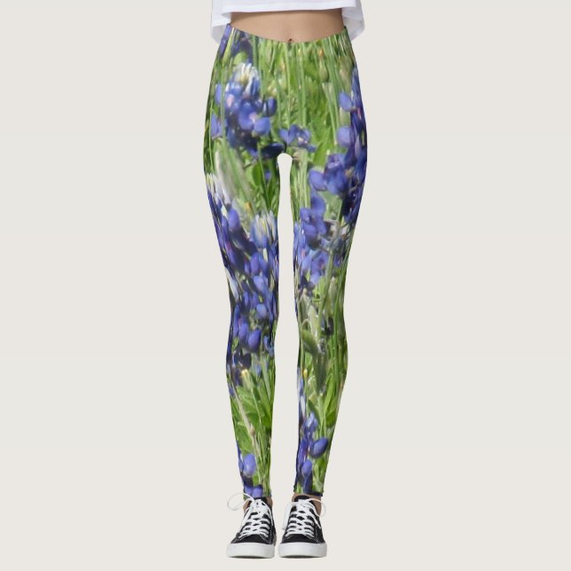 Leggings Polainas hermosas del bluebonnet (Anverso)