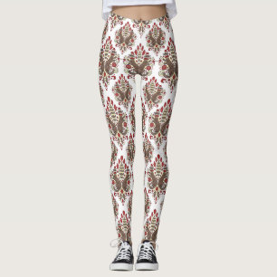 Leggings polainas impresas damasco elegante del mono del