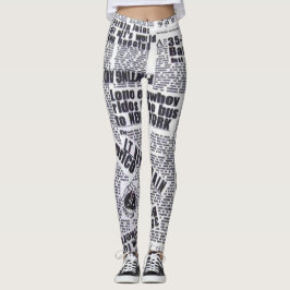 Leggings Polainas impresas del artículo periodístico
