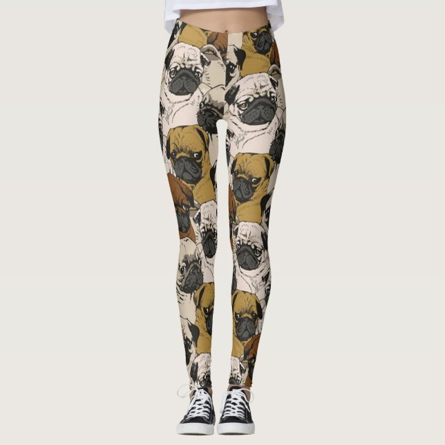 Leggings Polainas impresas modelo del perro de la raza del (Anverso)