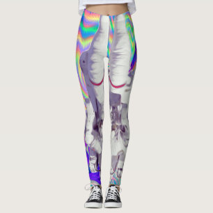 Leggings Polainas iridiscentes olográficas del espacio del