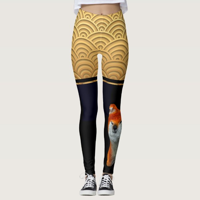 Leggings Polainas japonesas del año del perro del modelo 3D (Anverso)