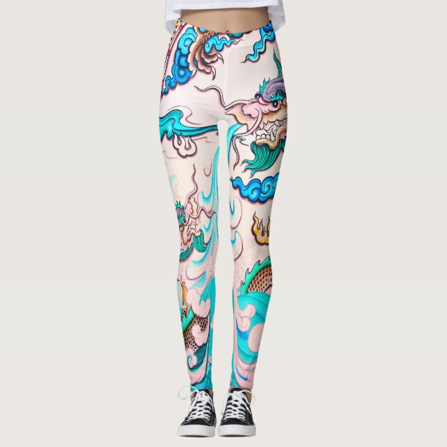 Leggings Polainas JAPONESAS del dragón (Anverso)