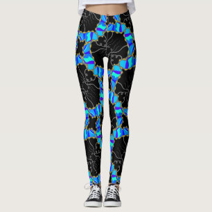Leggings Polainas JImette Diseño azul y negro