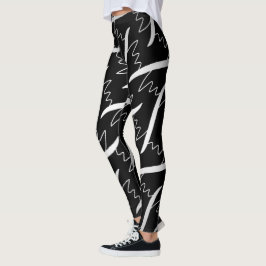Leggings Polainas Jimette Diseño blanco sobre negro