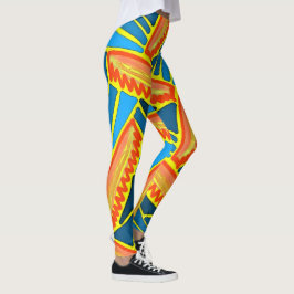 Leggings Polainas Jimette Diseño de naranja amarillo azul