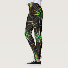 Leggings Polainas Jimette Diseño verde y amarillo sobre