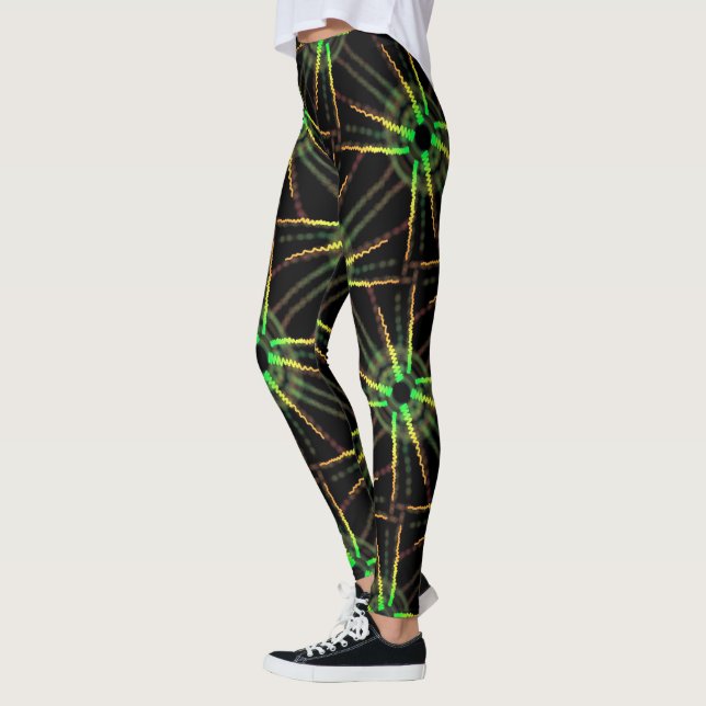Leggings Polainas Jimette Diseño verde y amarillo sobre (Izquierda)