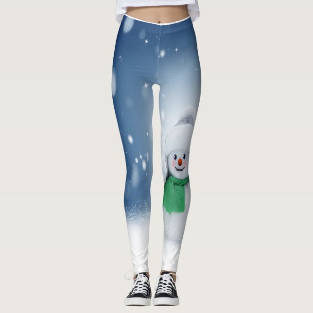 Leggings Polainas lindas del muñeco de nieve (Anverso)