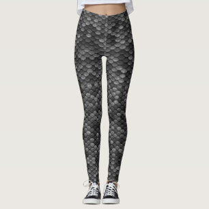 Leggings Polainas mágicas negras y grises de la fantasía