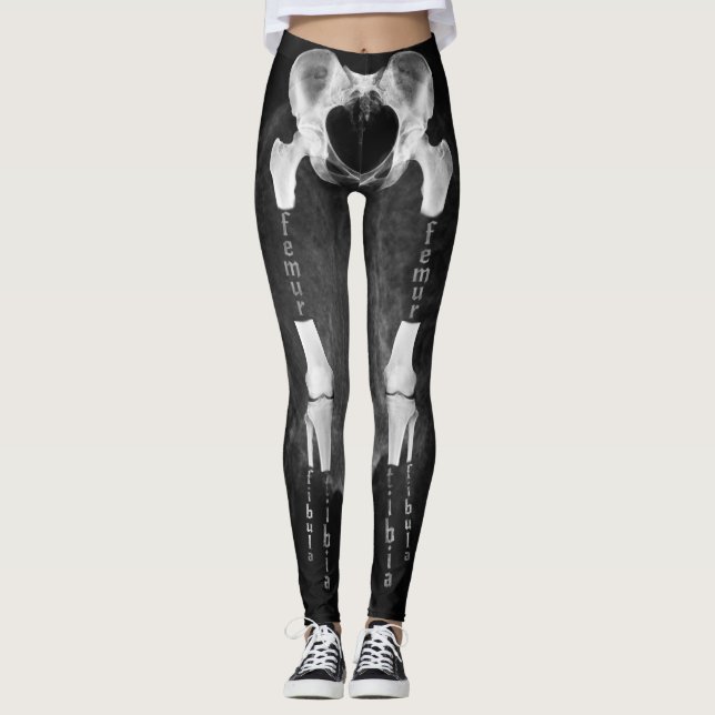 Leggings Polainas médicas del esqueleto de la anatomía de (Anverso)