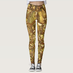 Leggings Polainas metálicas de la impresión del reflejo d