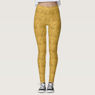 Leggings Polainas metálicas del oro