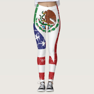 Leggings Polainas mexicanas-americano de la bandera