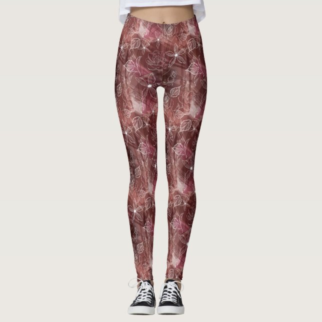 Leggings Polainas modeladas Brown rosadas acodadas (Anverso)