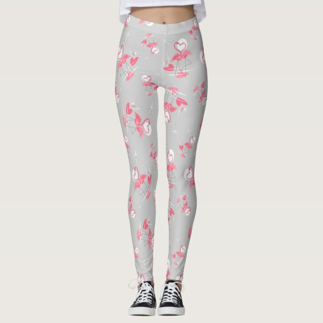 Leggings Polainas multi del amor del flamenco (Anverso)