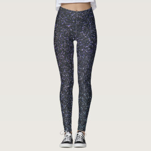 Leggings Polainas negras adaptables del purpurina