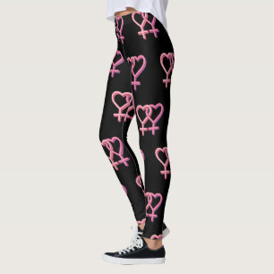 Leggings Polainas negras con el lgbt lesbiano rosado del