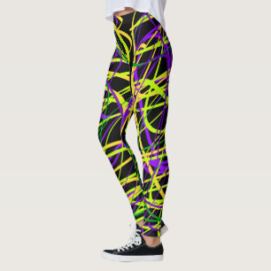 Leggings Polainas negras de la cinta del carnaval