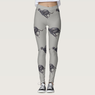 Leggings Polainas negras del arte del perro corriente del