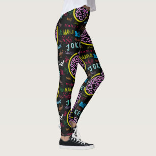 Leggings Polainas negras del comodín del Mah Jongg