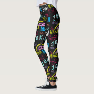 Leggings Polainas negras del comodín del Mah Jongg
