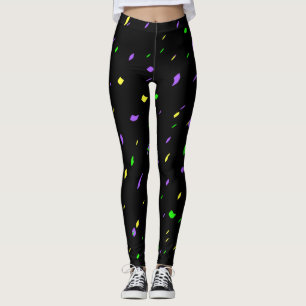 Leggings Polainas negras del confeti del carnaval