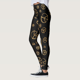 Leggings Polainas negras del signo de la paz