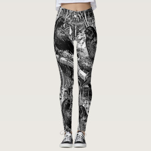 Leggings Polainas negras grandes del cuervo