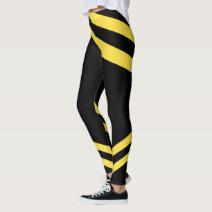Leggings Polainas negras y amarillas del entrenamiento del