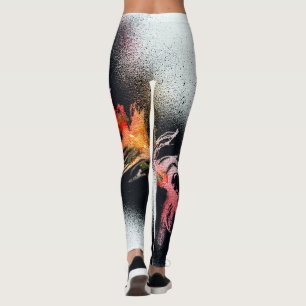 Leggings Polainas negras y anaranjadas clásicas de la plum