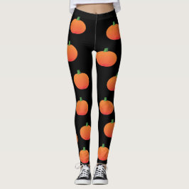 Leggings Polainas negras y anaranjadas de Halloween de la