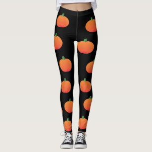 Leggings Polainas negras y anaranjadas de Halloween de la