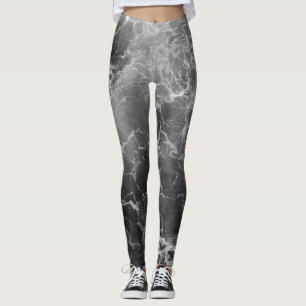Leggings Polainas negras y blancas del océano